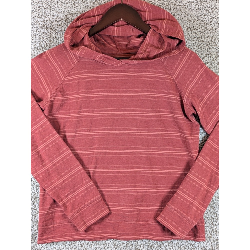 Pendleton Shirt Women's Small Red Long Sleeve Hooded Hoodie Striped Lightweight